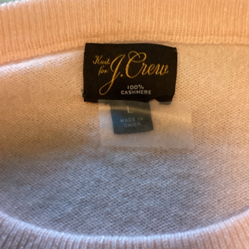 J. Crew Elegant Light Pink Cashmere Crew Neck Sweater L - Picture 3 of 8